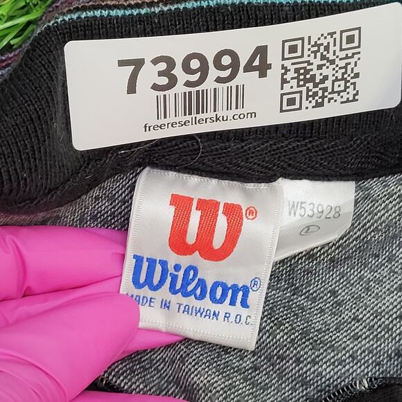 Vintage 90s Wilson Sweatshirt Womens Medium 19x21 Collared - Picture 6 of 14